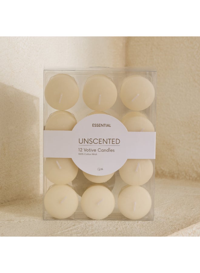 Home Box Luna Unscented Votive Candle Set - 12 Pieces - Image 5